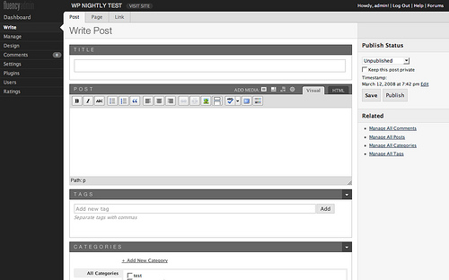 Fluency WordPress 2.5 Admin Panel Theme