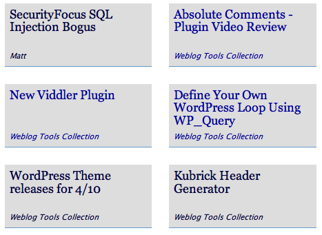 My Dashboard with Weblog Tools Collection