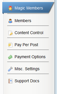 Magic Members menu