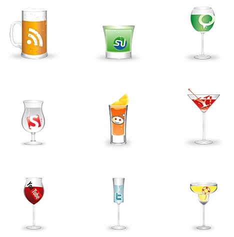 beer glass icon. This set of social media icons