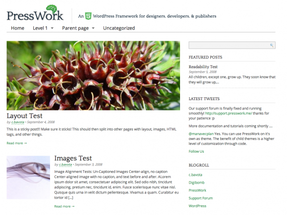 PressWork WordPress HTML5 Framework