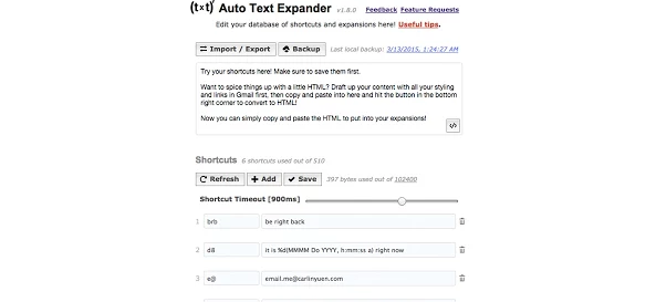 text expander for chrome